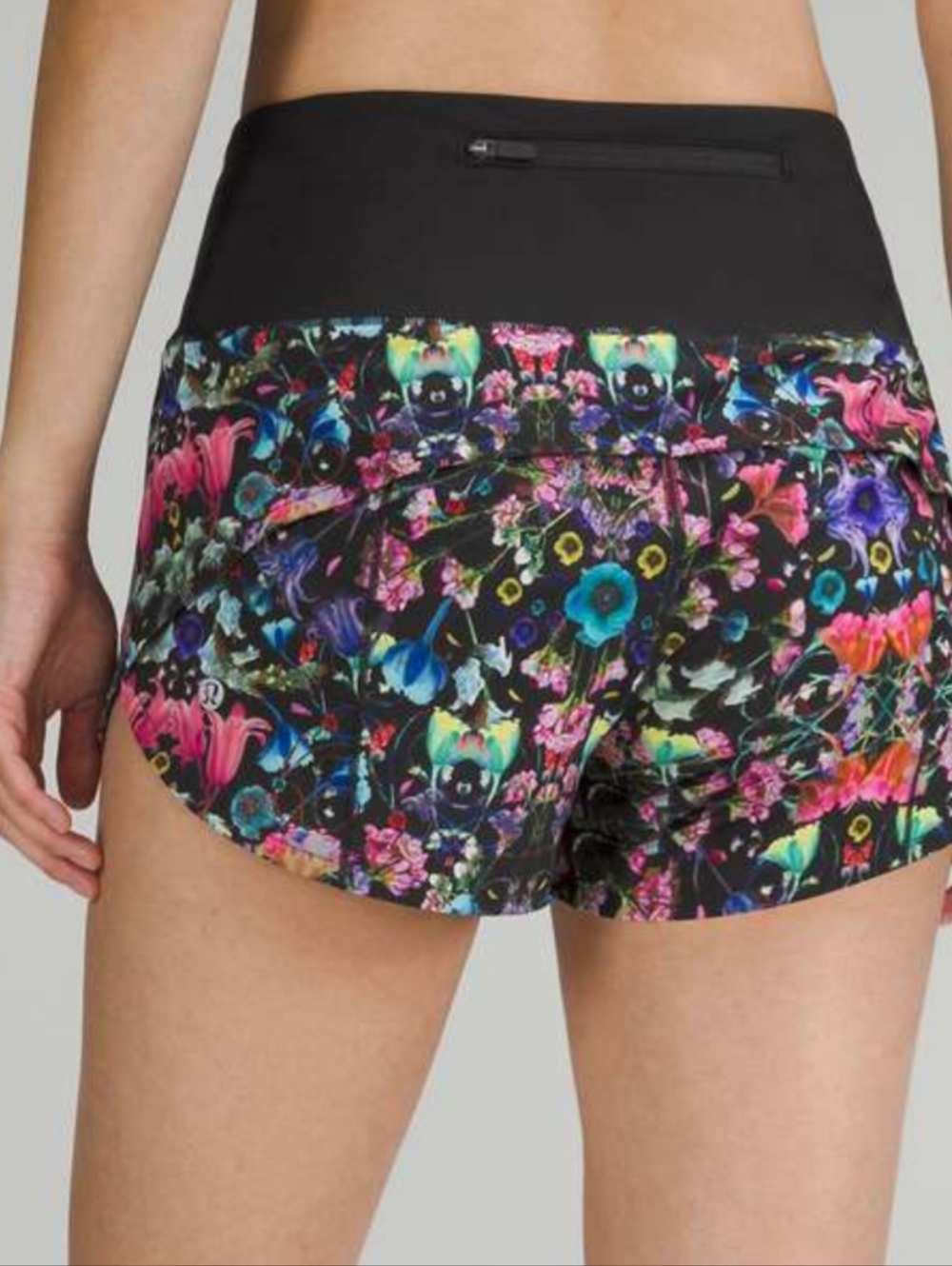 lululemon athletica Black Floral Print Athletic Shorts